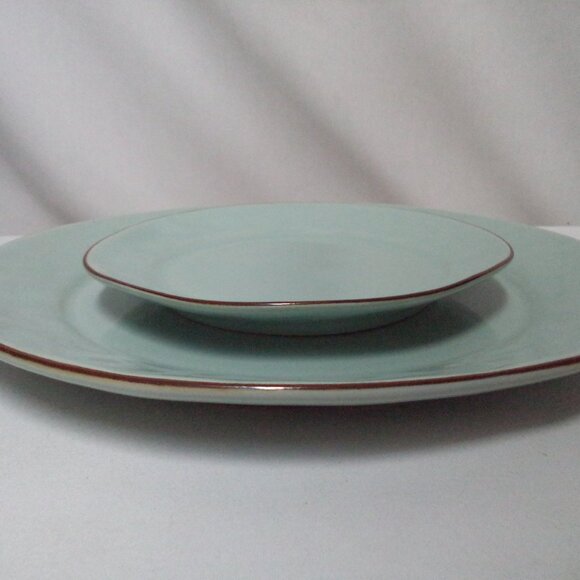 Skyros Cantaria Sheer Blue Plate Set 2 Platter Tray Plate & salad side NWT NEW - Picture 8 of 11